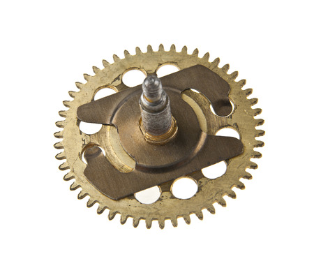 gear for a clock isolated on a white backgroundの写真素材