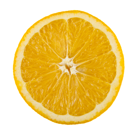 orange slices isolated on white backgroundの写真素材