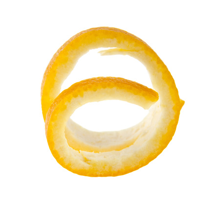 orange peel isolated on a white backgroundの写真素材