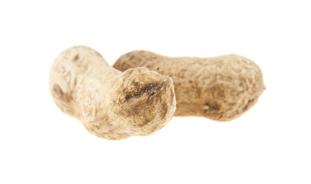 peanuts isolated on white backgroundの写真素材