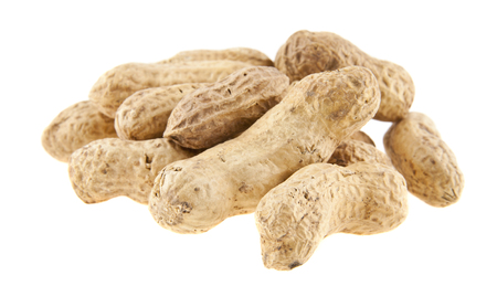 peanuts isolated on white backgroundの写真素材