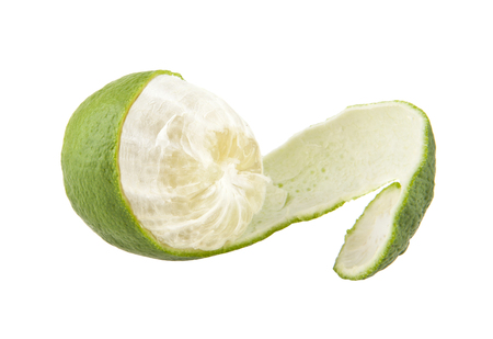 lime isolated on white backgroundの写真素材