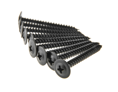 black screw isolated on white backgroundの写真素材