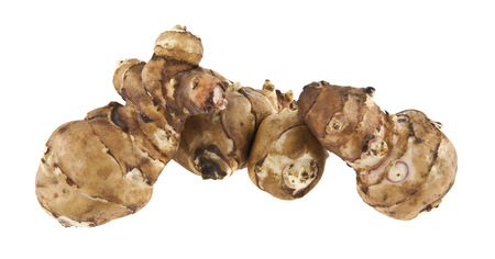 Jerusalem artichoke isolated on white backgroundの写真素材