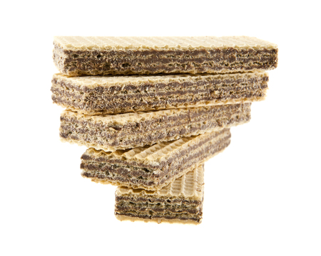 waffles isolated on white backgroundの写真素材