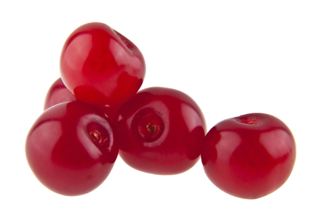 cherries isolated on white backgroundの写真素材