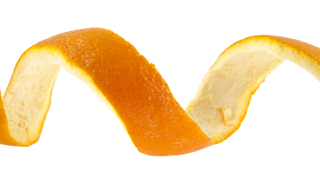 orange peel isolated on white backgroundの写真素材