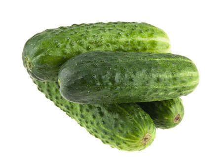 cucumbers isolated on white backgroundの写真素材