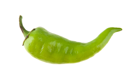 green pepper isolated on white backgroundの写真素材