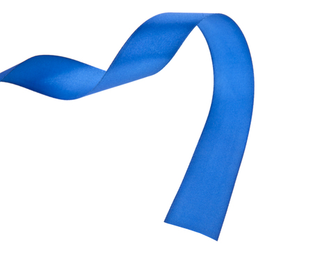 blue ribbon isolated on white backgroundの写真素材