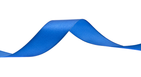 blue ribbon isolated on white backgroundの写真素材