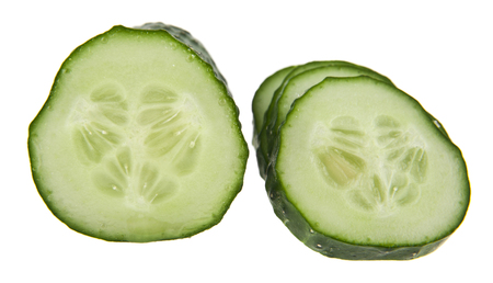 cucumbers isolated on white background closeupの写真素材