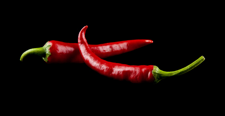 red pepper on a black background closeupの写真素材