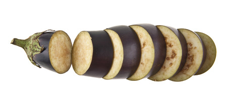 eggplant isolated on white background closeupの写真素材