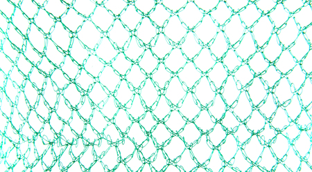 Fishing net isolated on white background closeup