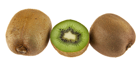kiwi isolated on white background closeupの写真素材