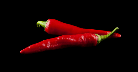 red hot pepper isolated on black background