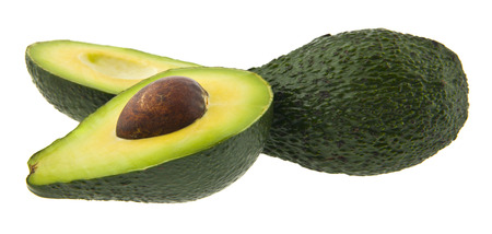 food with fresh organic avocado isolated on white backgroundの写真素材