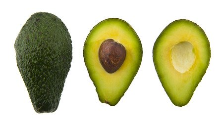 food with fresh organic avocado isolated on white backgroundの写真素材