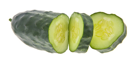 food with fresh organic cucumbers isolated on white backgroundの写真素材