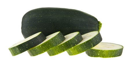 zucchini isolated on white backgroundの写真素材