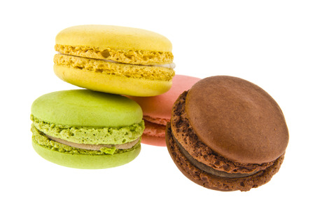 macarons isolated on white backgroundの写真素材