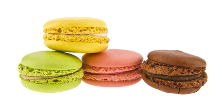 macarons isolated on white backgroundの写真素材