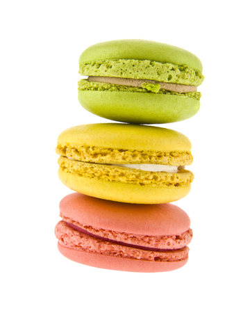 macarons isolated on white backgroundの写真素材