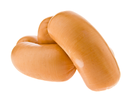 sausages isolated on white backgroundの写真素材