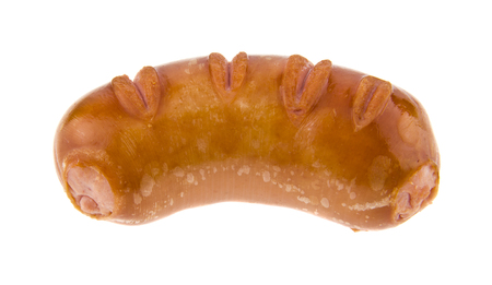 fried sausages isolated on white backgroundの写真素材