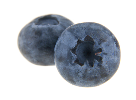 food with fresh organic blueberries isolated on white backgroundの写真素材