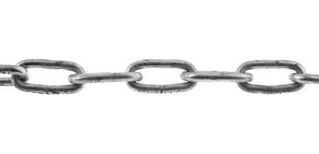 Metal chain isolated on whiteの写真素材