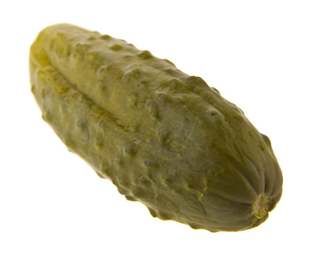 Pickled cucumbers isolated on whiteの写真素材