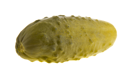 Pickled cucumbers isolated on whiteの写真素材