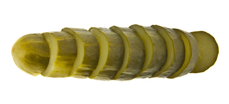 Pickled cucumbers isolated on whiteの写真素材