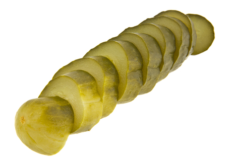 Pickled cucumbers isolated on whiteの写真素材