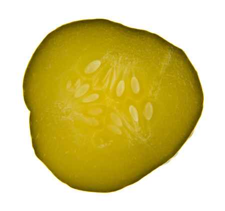 Pickled cucumbers isolated on whiteの写真素材