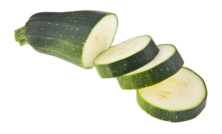 Zucchini isolated on whiteの写真素材