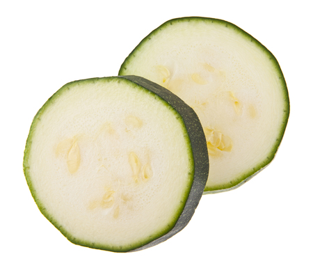 zucchini isolated on white backgroundの写真素材