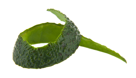 Avocado peel isolated on whiteの写真素材