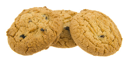 Raisin cookies isolated on whiteの写真素材
