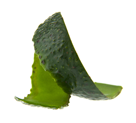Avocado peel isolated on whiteの写真素材