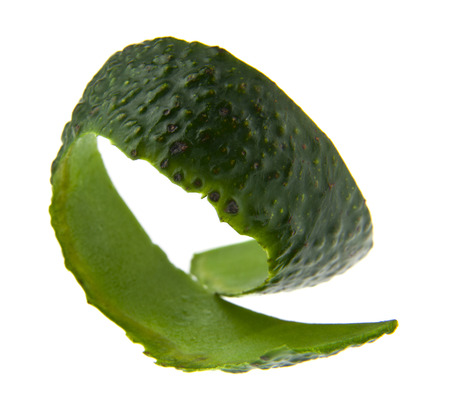 Avocado peel isolated on whiteの写真素材