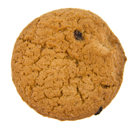Raisin cookies isolated on whiteの写真素材