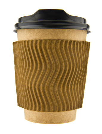 Paper cups isolated on whiteの写真素材