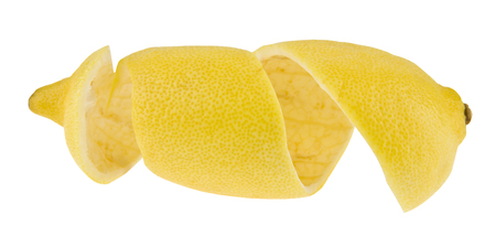 Lemon peel isolated on whiteの写真素材