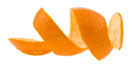 tangerine peel isolated on white backgroundの写真素材