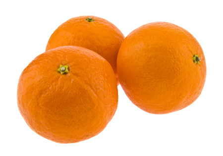 tangerines isolated on white backgroundの写真素材