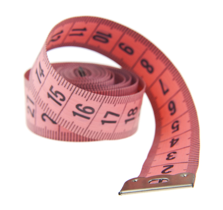 pink meter isolated on white backgroundの写真素材