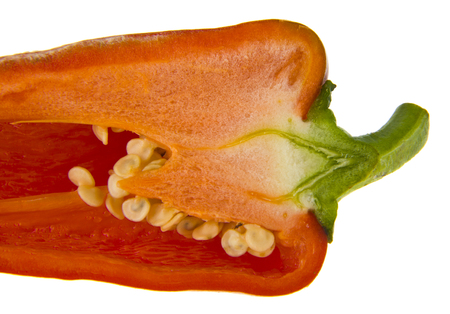 Red pepper isolated on whiteの写真素材